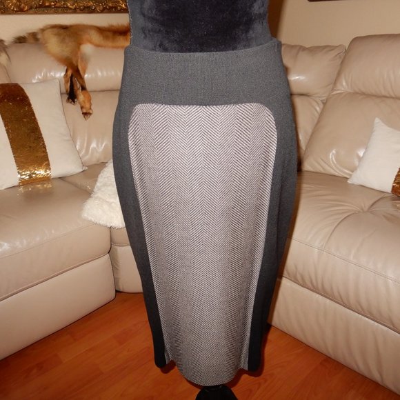 ST.JOHN BOUTIQUES CAVIAR BLACK TRAVERTINE SKIRT 6 - Picture 8 of 12